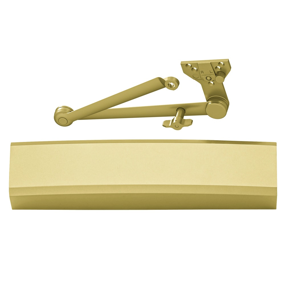 LCN 1450 with Hold Open Cushion Arm Full Cover in Bright Brass