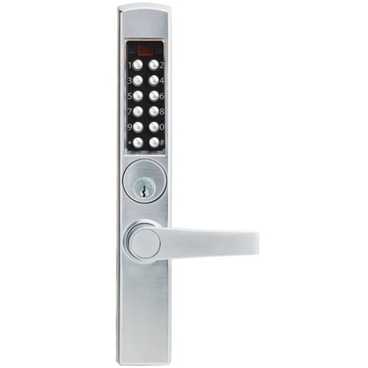 E-Plex Electronic Pushbutton Lock in Satin Chrome Finish