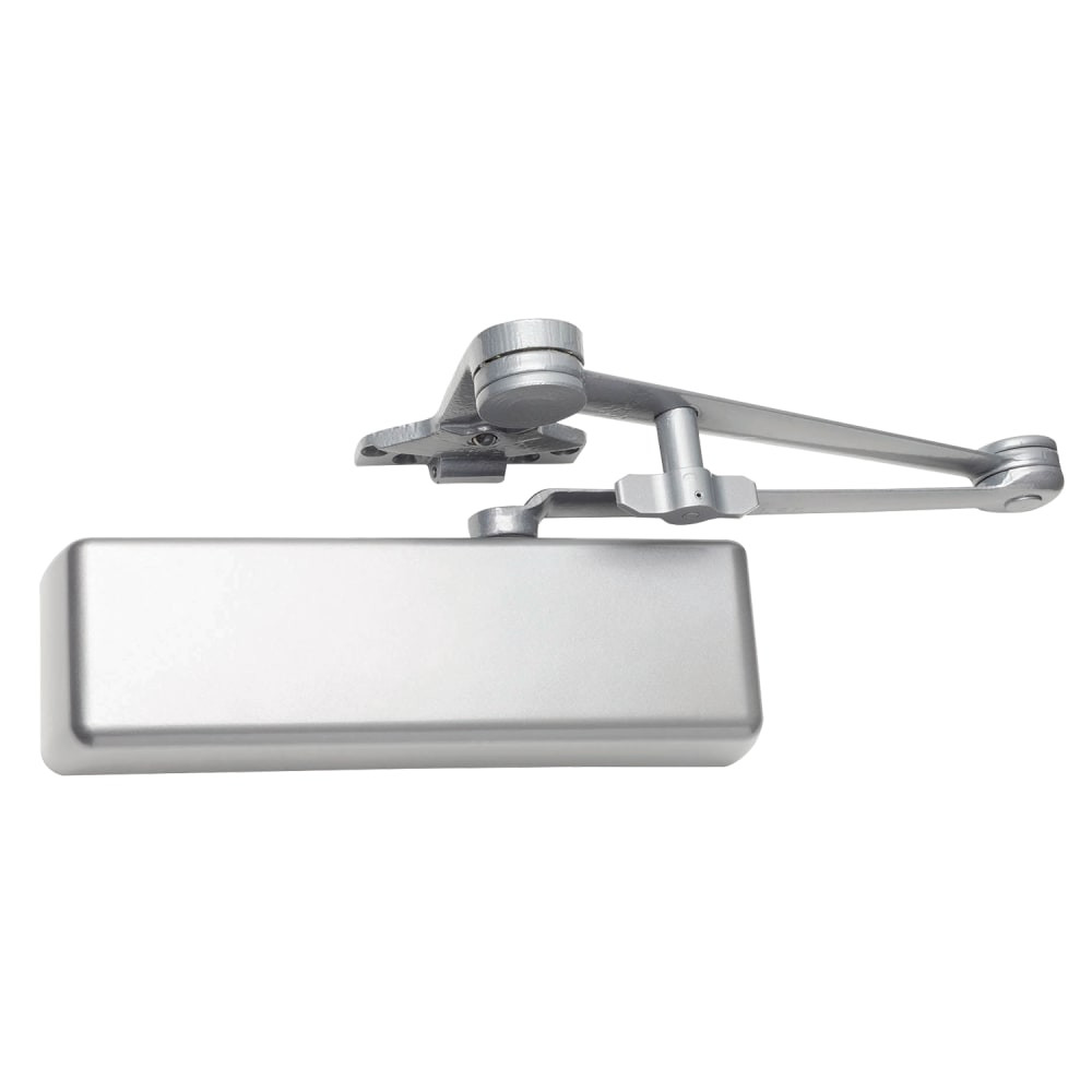 LCN 4111 with Spring Hold Open Cushion Arm Metal Cover Seismic in Aluminum