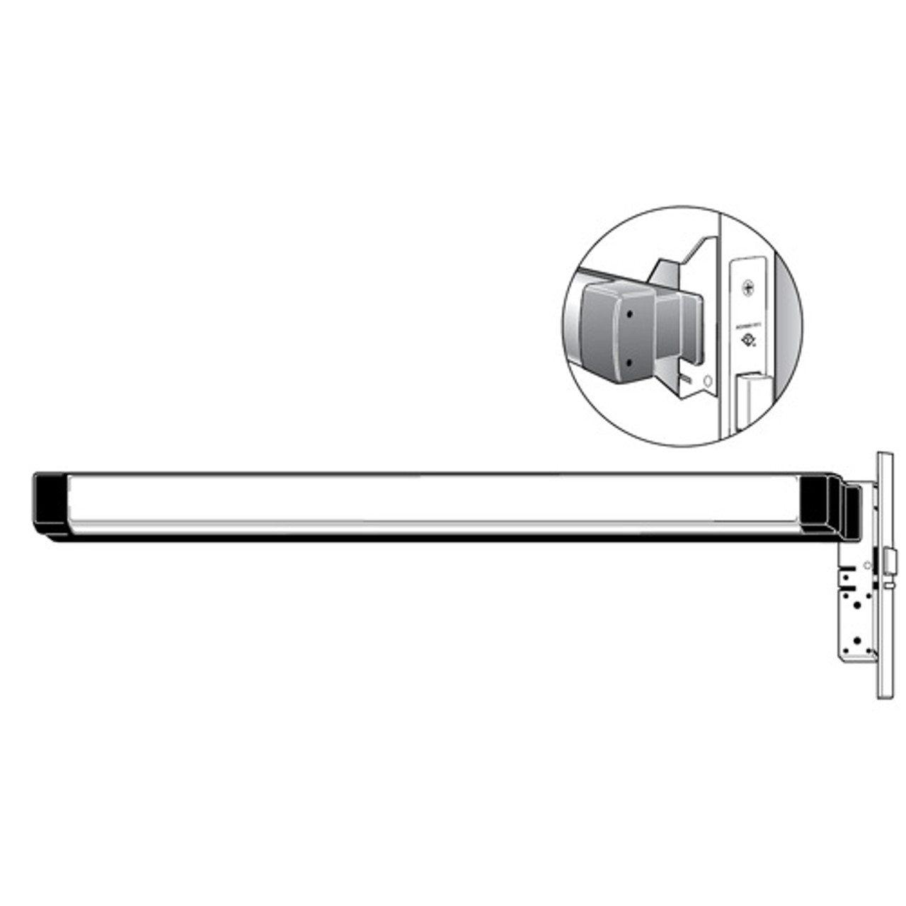 8300-M-70-42-US4 Adams Rite Narrow Stile Mortise Exit Device