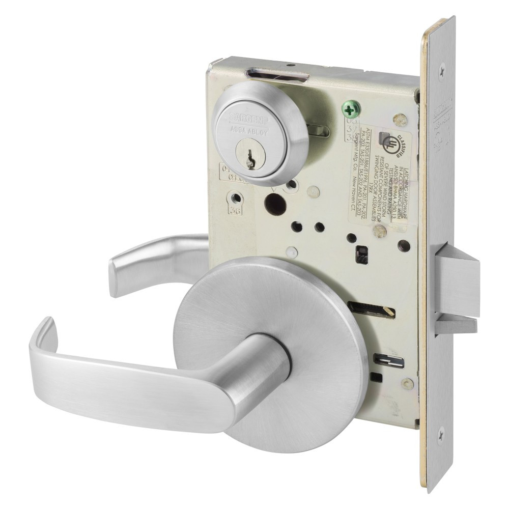 8237-LL-26D Sargent 8200 Series Classroom Mortise Lock in Satin Chrome