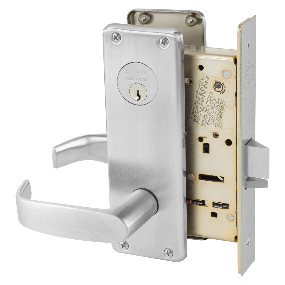 8267-WTL-26D Sargent 8200 Series Privacy Mortise Lock in Satin Chrome