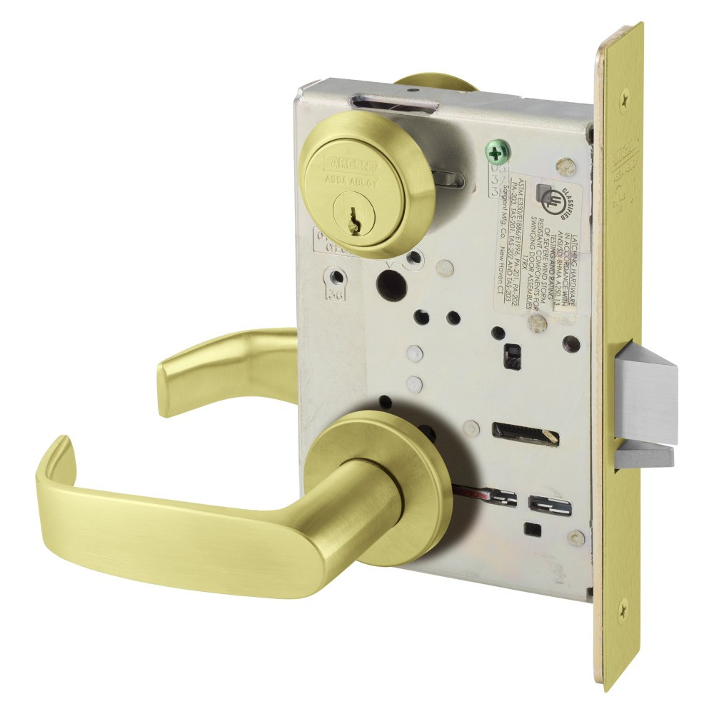 8238-LNL-4 Sargent 8200 Series Classroom Mortise Lock in Satin Brass