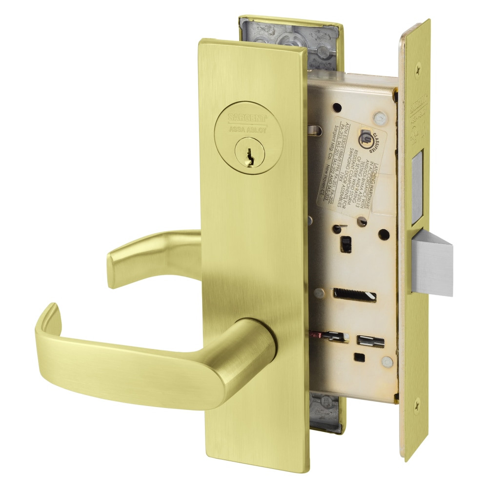 8227-LE1L-4 Sargent 8200 Series Storeroom Mortise Lock in Satin Brass