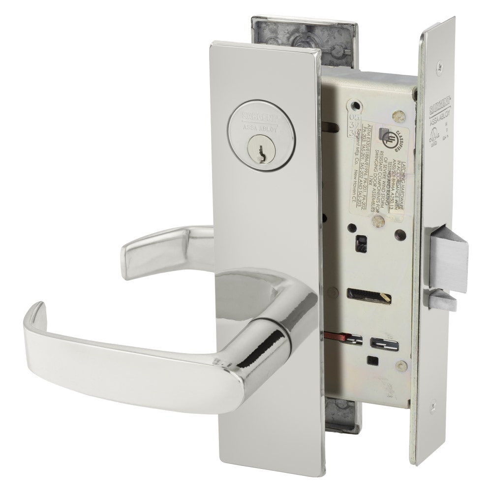 8204-LE1L-32 Sargent 8200 Series Storeroom Mortise Lock in Bright Stainless
