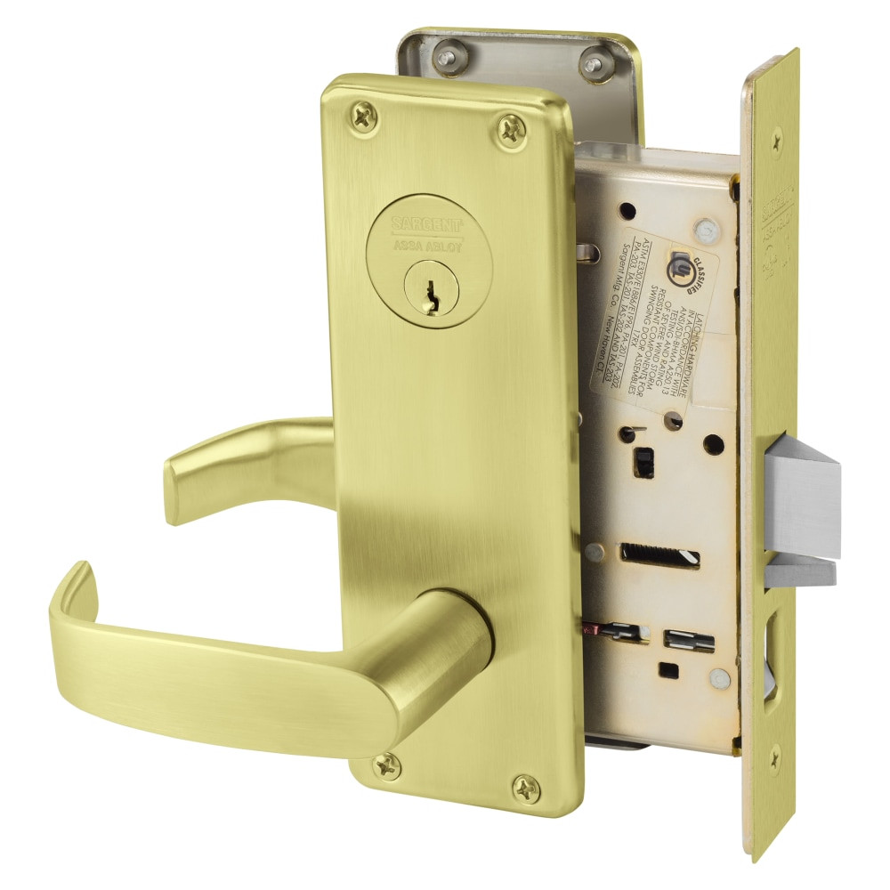 8255-WTL-4 Sargent 8200 Series Entry/Office Mortise Lock in Satin Brass