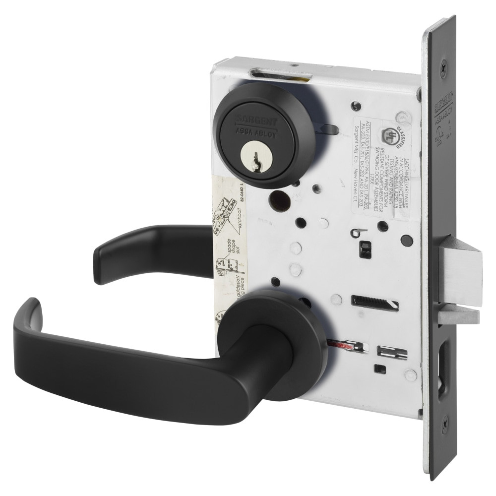 8255-LNL-BSP Sargent 8200 Series Entry/Office Mortise Lock in Black Suede