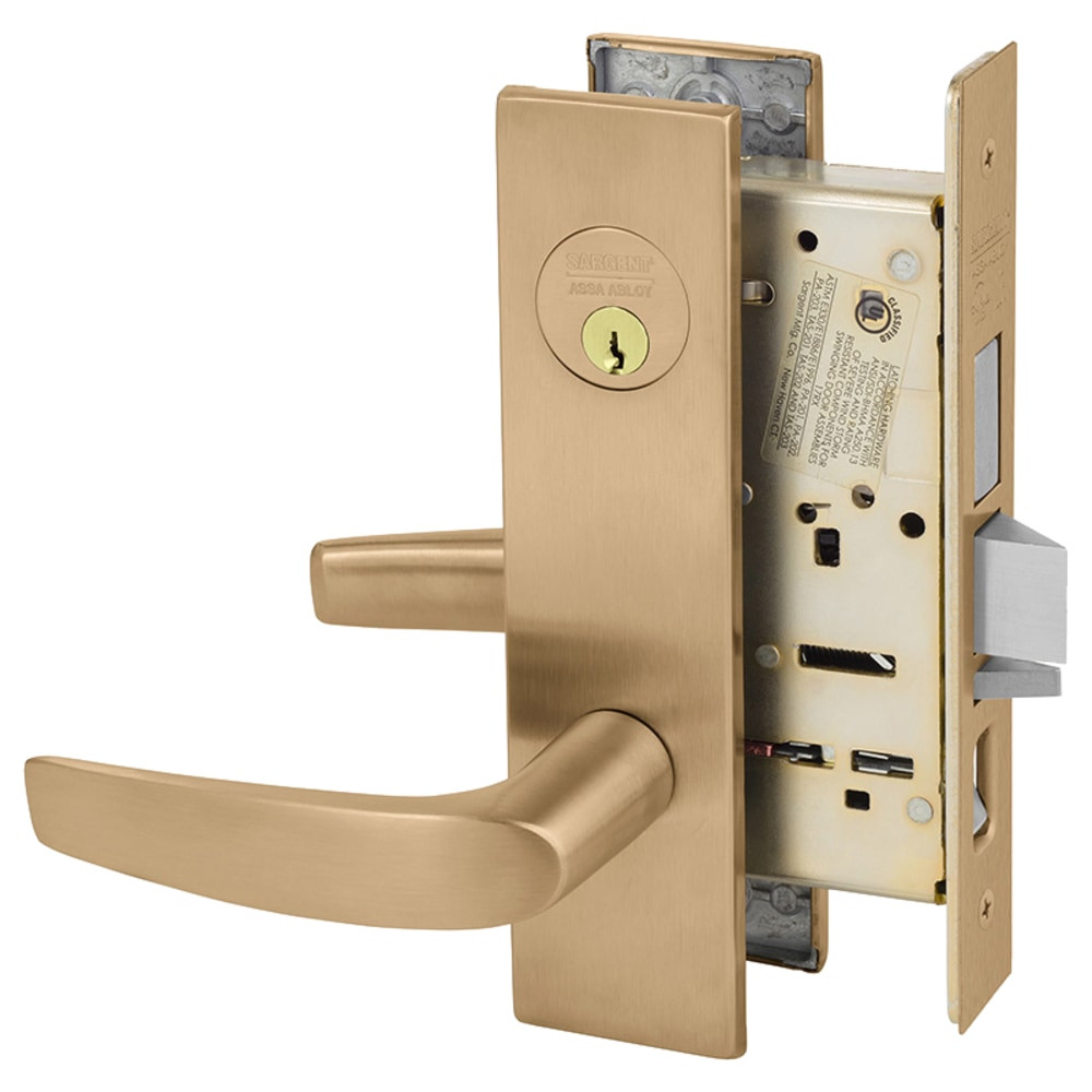 8243-LE1B-10 Sargent 8200 Series Entry/Office Mortise Lock in Satin Bronze