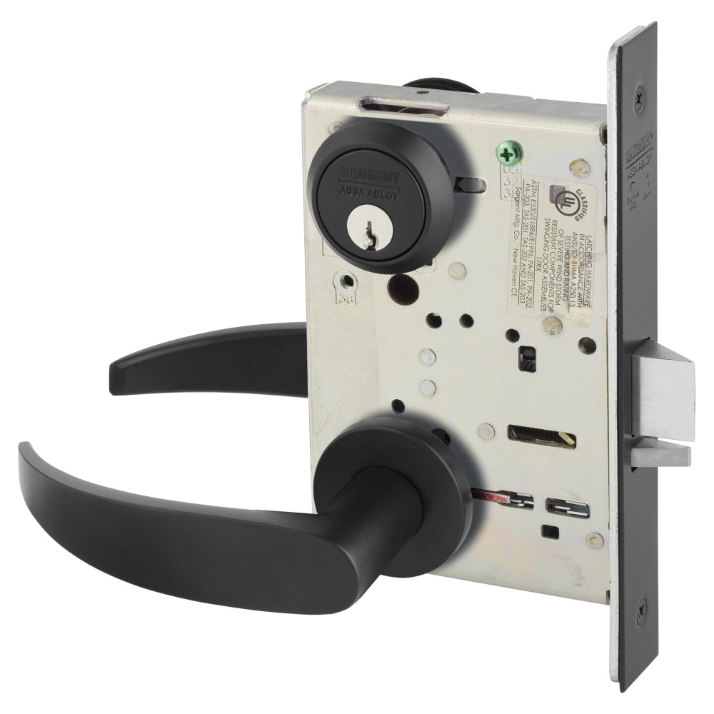 8238-LNP-BSP Sargent 8200 Series Classroom Mortise Lock in Black Suede