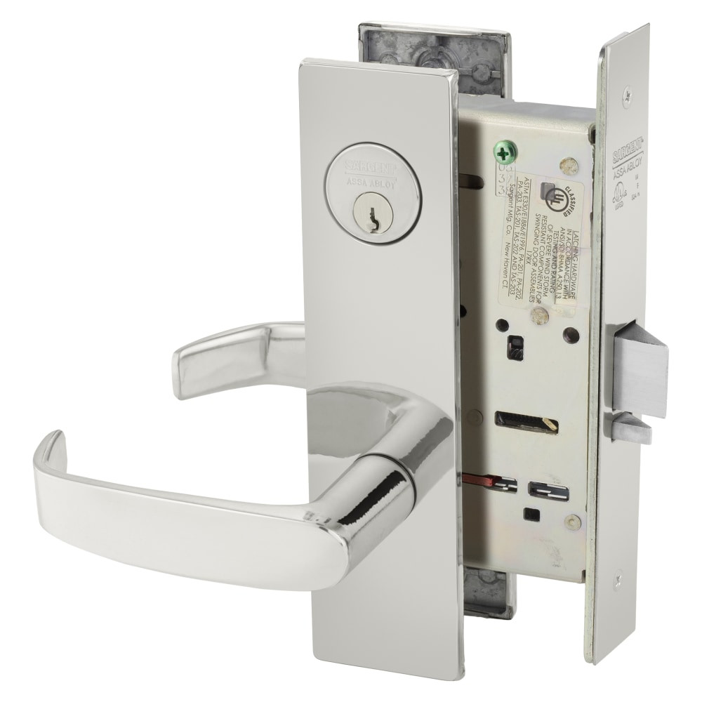 8237-LE1L-32 Sargent 8200 Series Classroom Mortise Lock in Bright Stainless