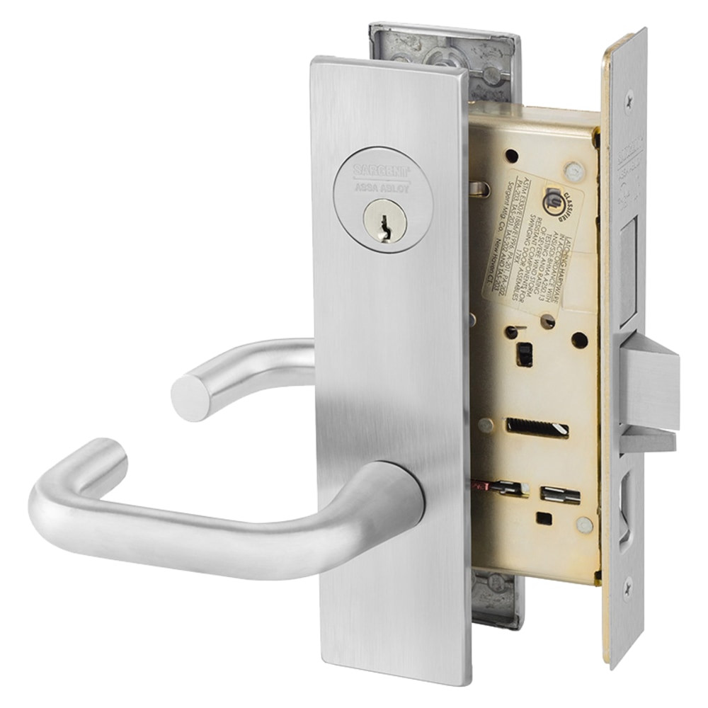 8243-LE1J-26D Sargent 8200 Series Entry/Office Mortise Lock in Satin Chrome