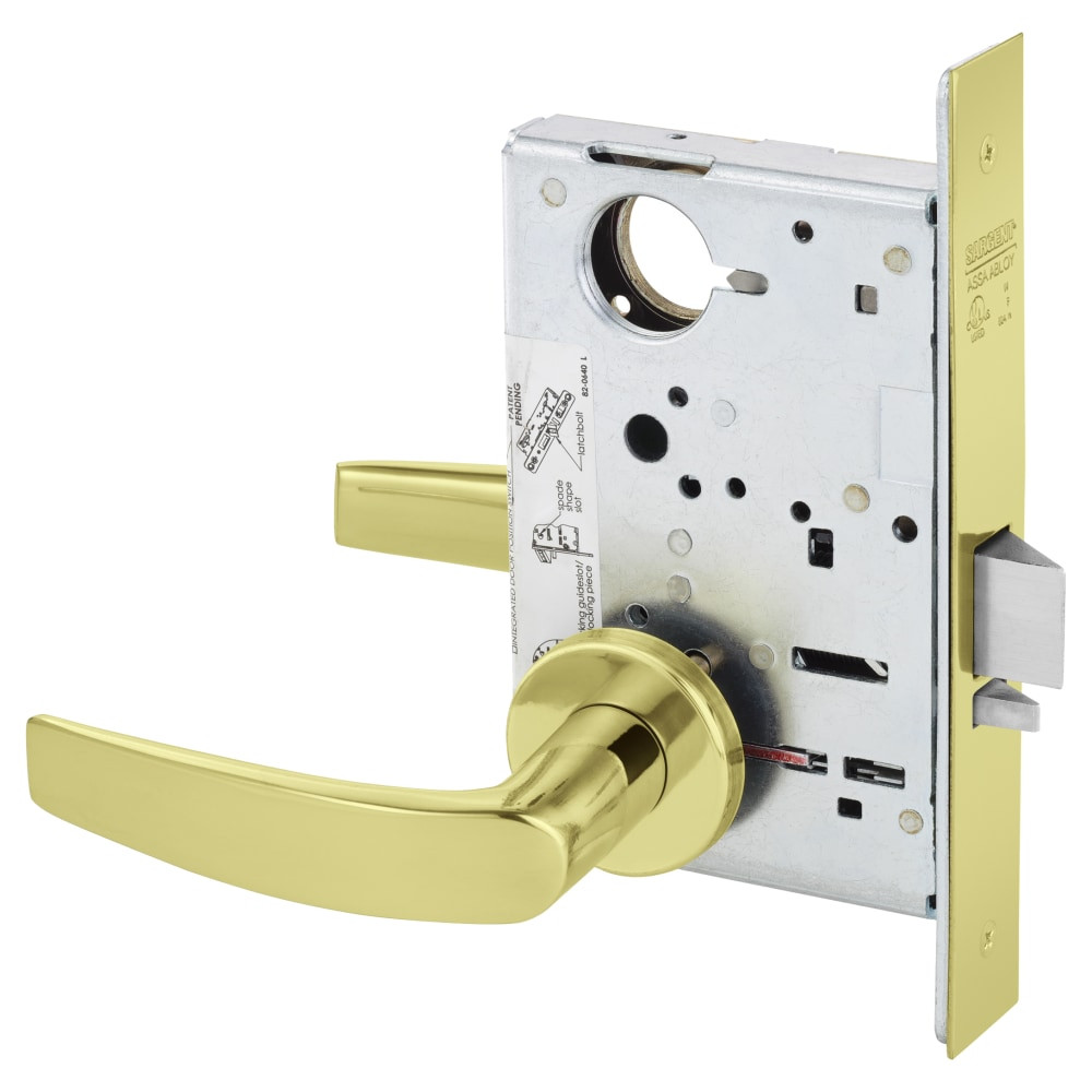 LC-8204-LNB-3 Sargent 8200 Series Storeroom Mortise Lock in Bright Brass