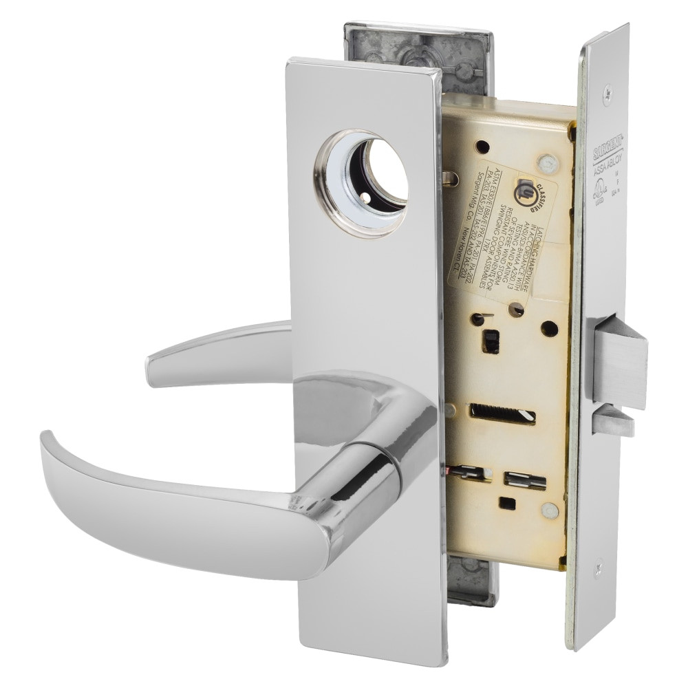 LC-8205-LE1P-26 Sargent 8200 Series Entry/Office Mortise Lock in Bright Chrome
