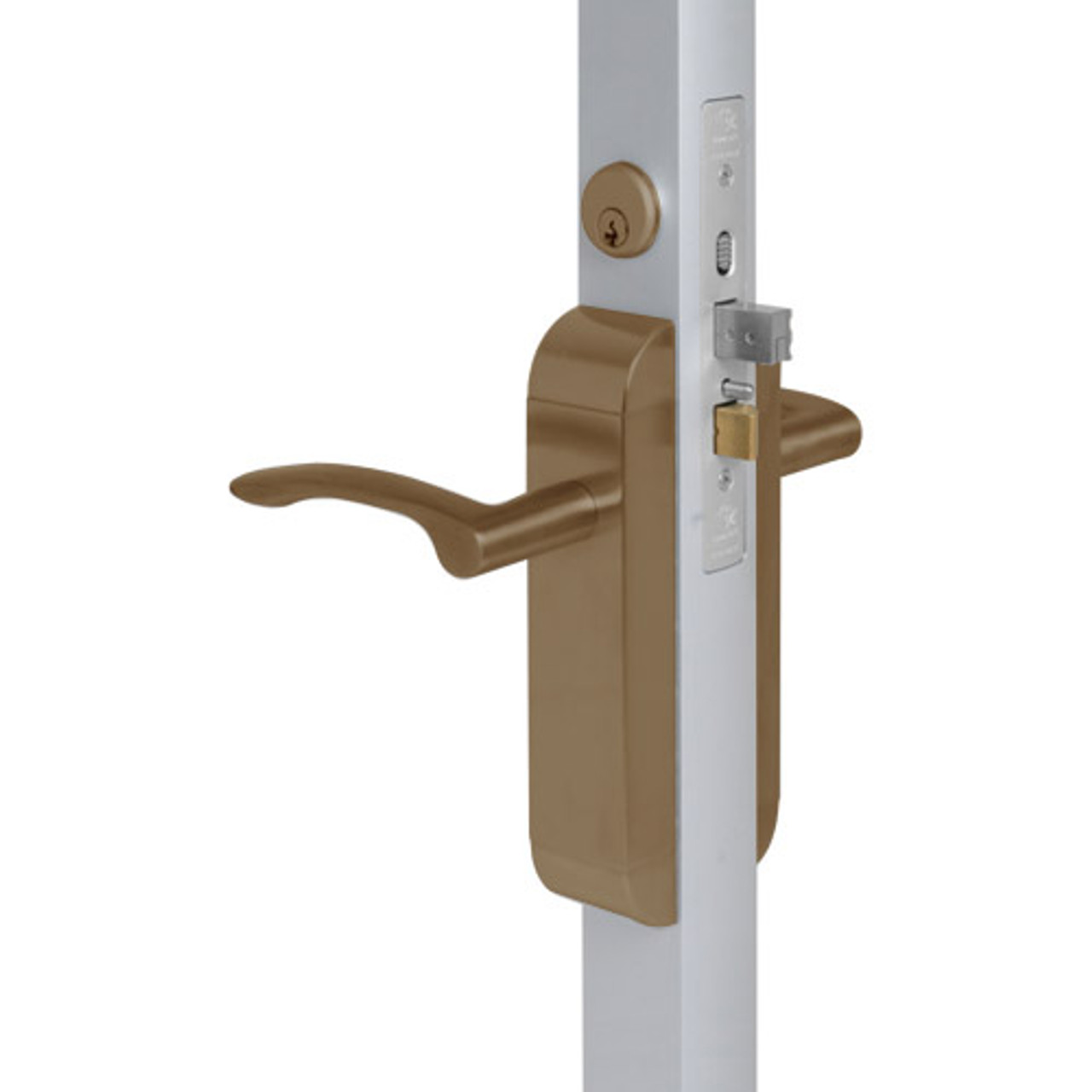 2190-341-302-10B Adams Rite Dual Force Interconnected 2190 series Deadlock/Deadlatch in Dark Bronze