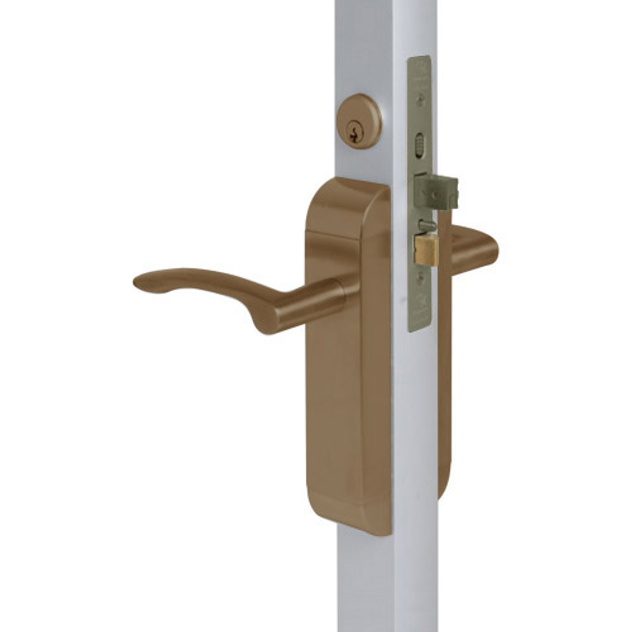 2190-342-202-10B Adams Rite Dual Force Interconnected 2190 series Deadlock/Deadlatch in Dark Bronze