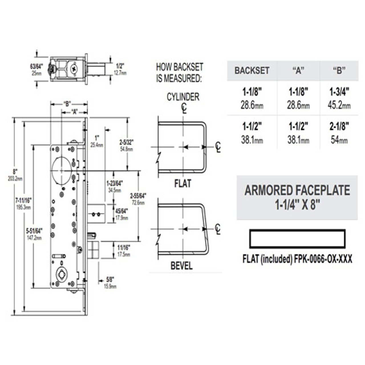 2290-311-202-03 Adams Rite Dual Force Interconnected 2290 series Deadlock/Deadlatch