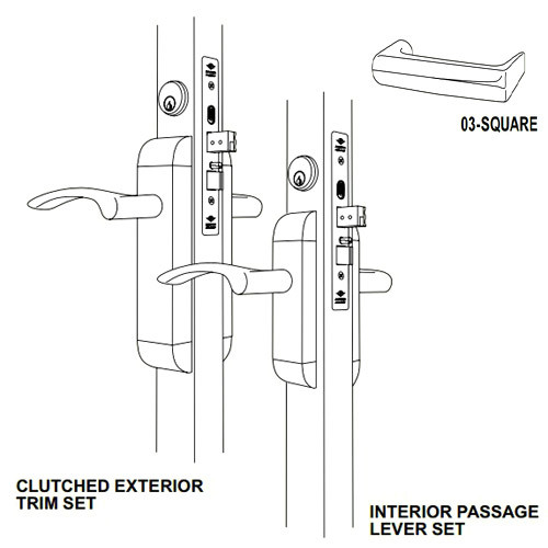 2290-311-203-03 Adams Rite Dual Force Interconnected 2290 series Deadlock/Deadlatch