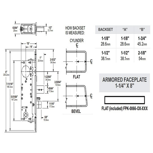 2290-412-101-04 Adams Rite Dual Force Interconnected 2290 series Deadlock/Deadlatch