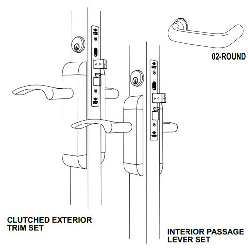 2290-412-302-10B Adams Rite Dual Force Interconnected 2290 series Deadlock/Deadlatch