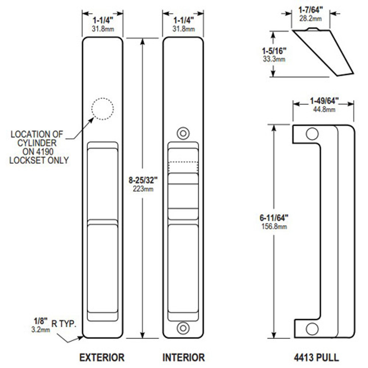 4190-00-01-130-02-IB Adams Rite Flush Locksets