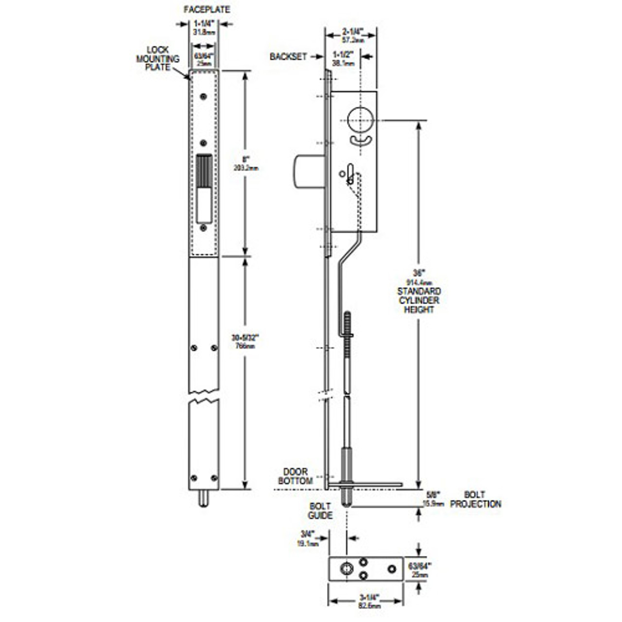 MS1837-313 Adams Rite Two-Point Deadlock