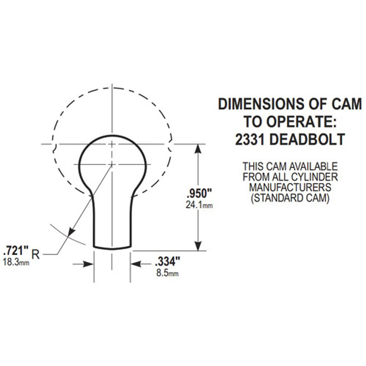 4036-03-01-313 Adams Rite Mortise Cylinder