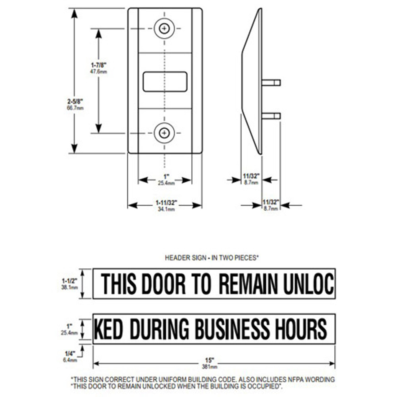 4089-01-119 Adams Rite Exit Indicator