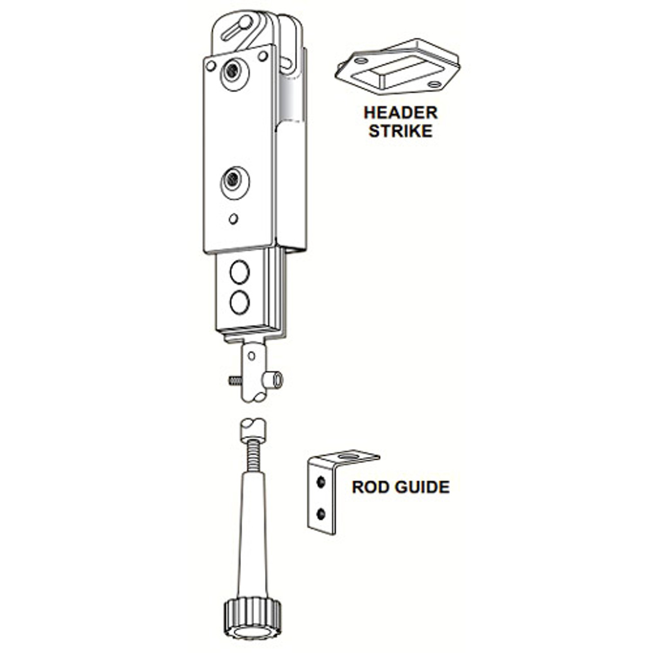 4085-02-IB Adams Rite Header Bolt for Pairs of Doors in Zinc Plated ...