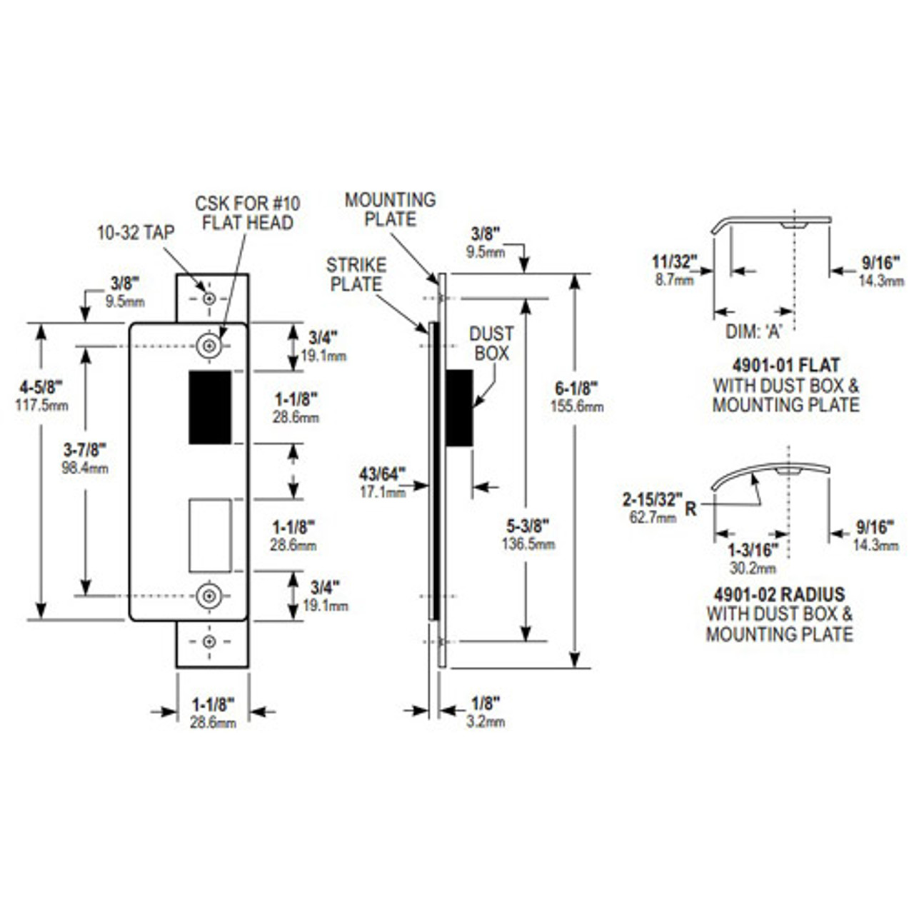 4901-02-119 Adams Rite Deadlatch Strike