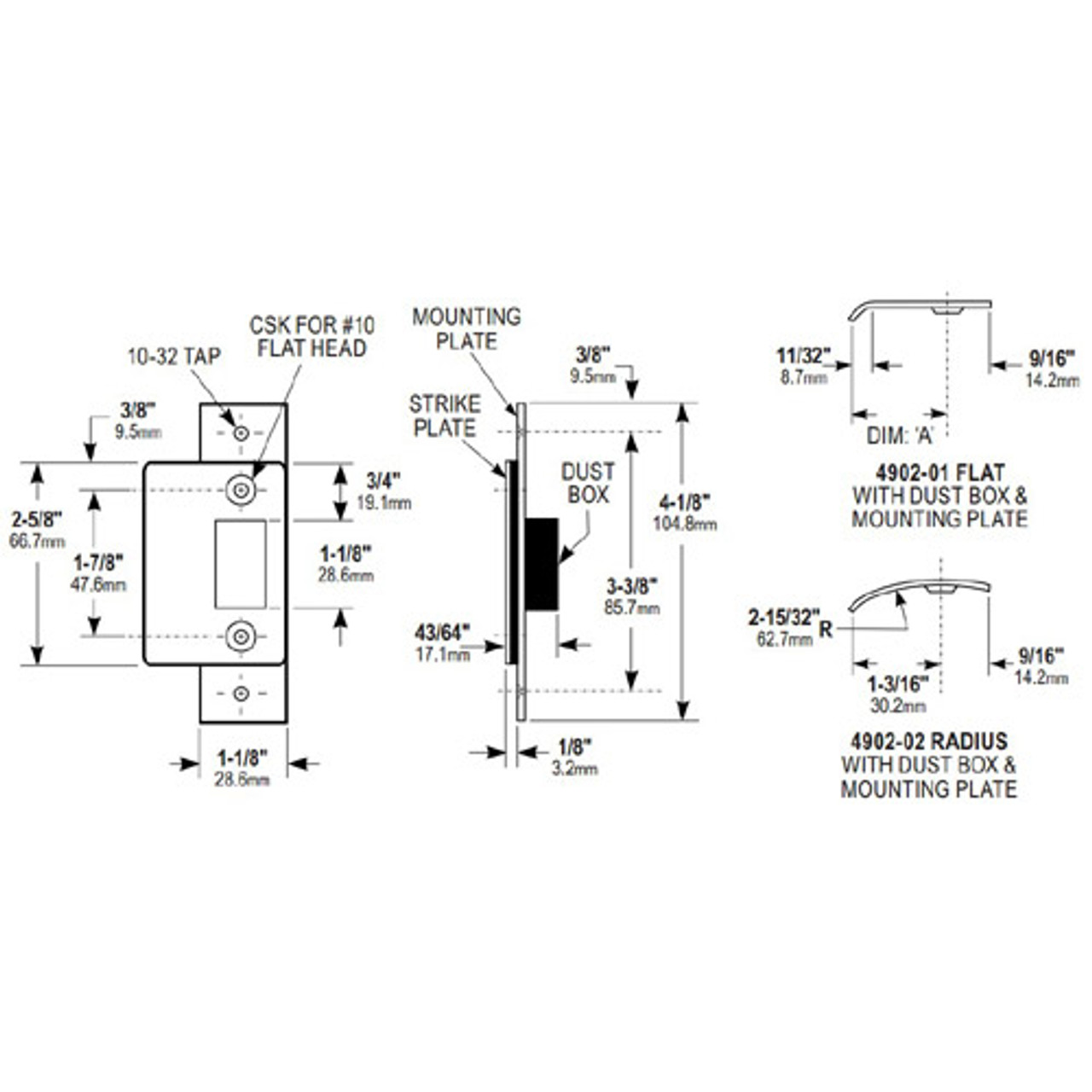 4902-05-119 Adams Rite Deadlatch Strike