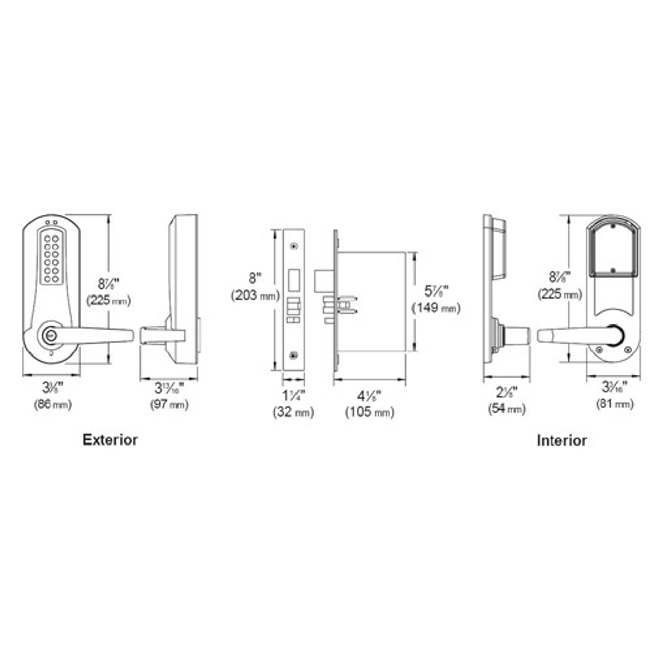 Eplex Pushbutton with Mortise