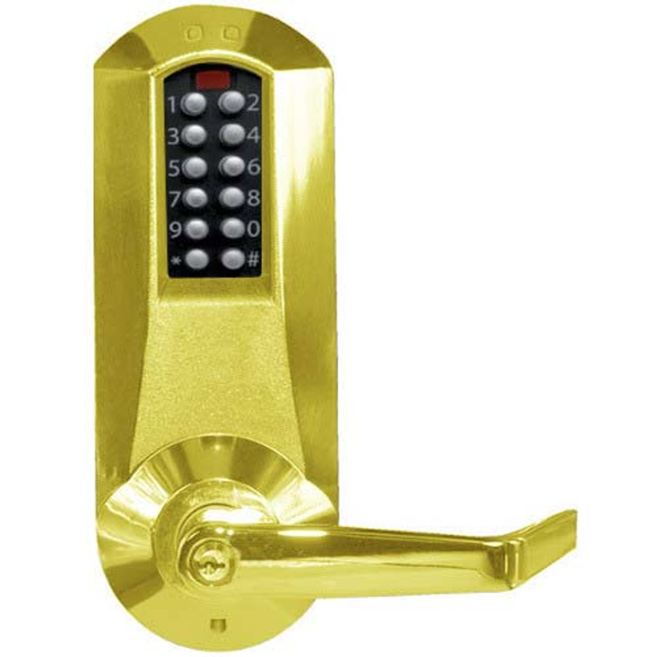 Eplex Pushbutton Lock in Bright Brass Finish