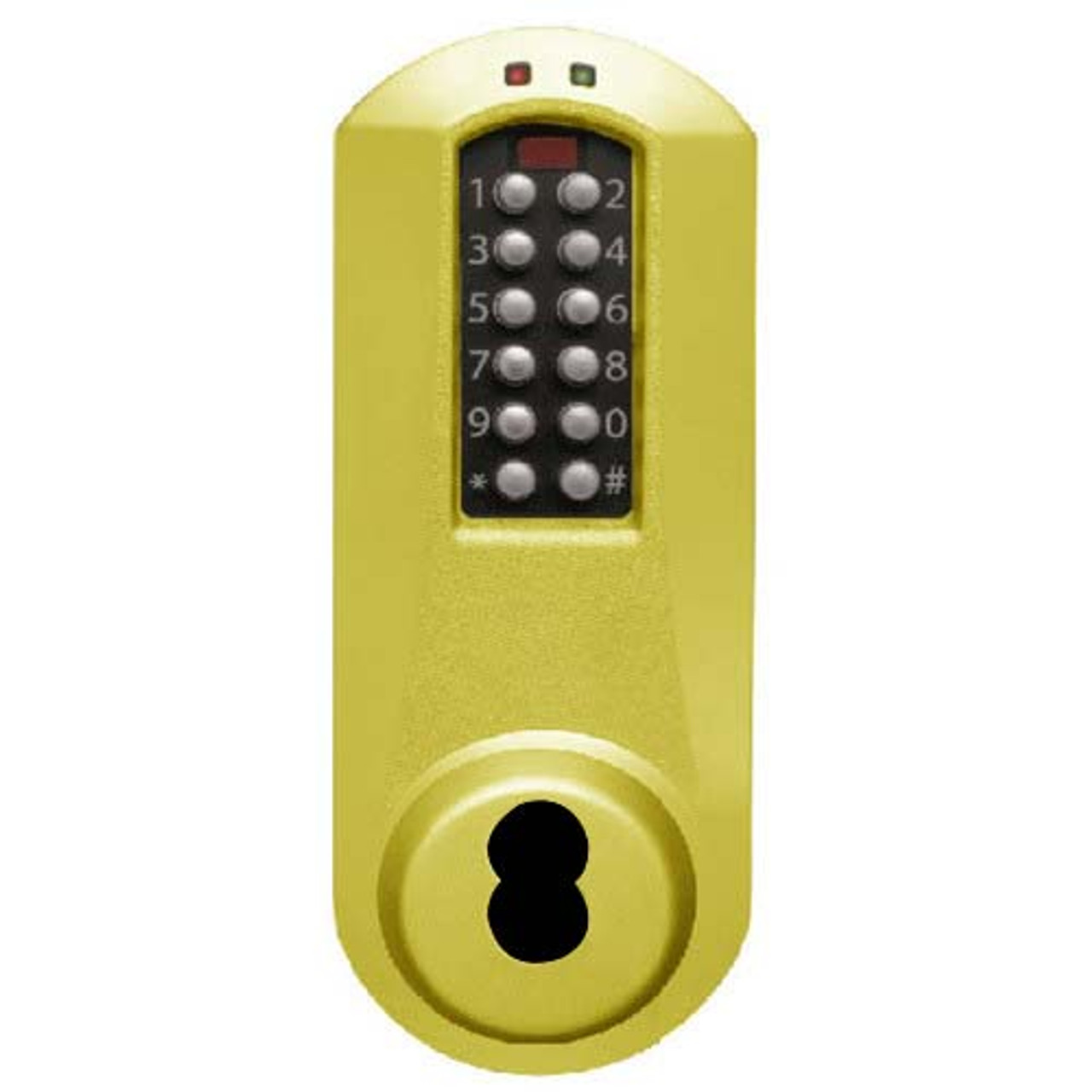 Eplex Pushbutton Lock in Bright Brass Finish