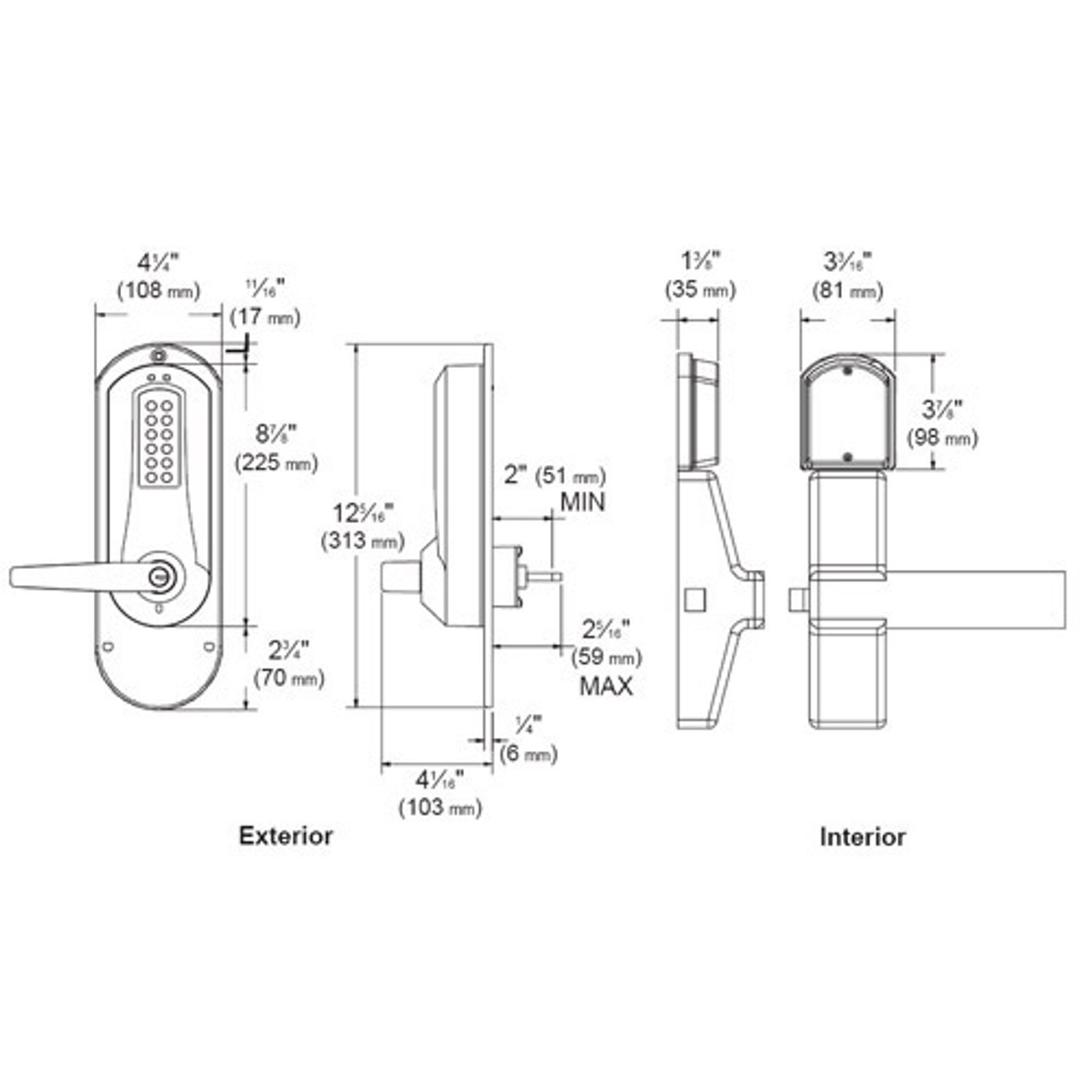 Eplex Pushbutton with Exit Trim