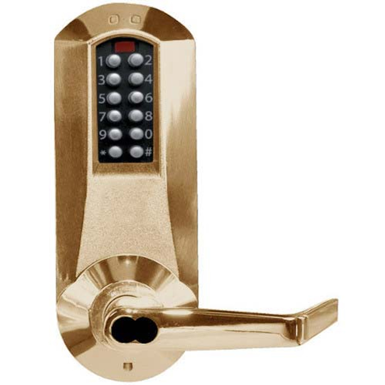 Eplex Pushbutton Lock in Dark Bronze with Brass Accents Finish