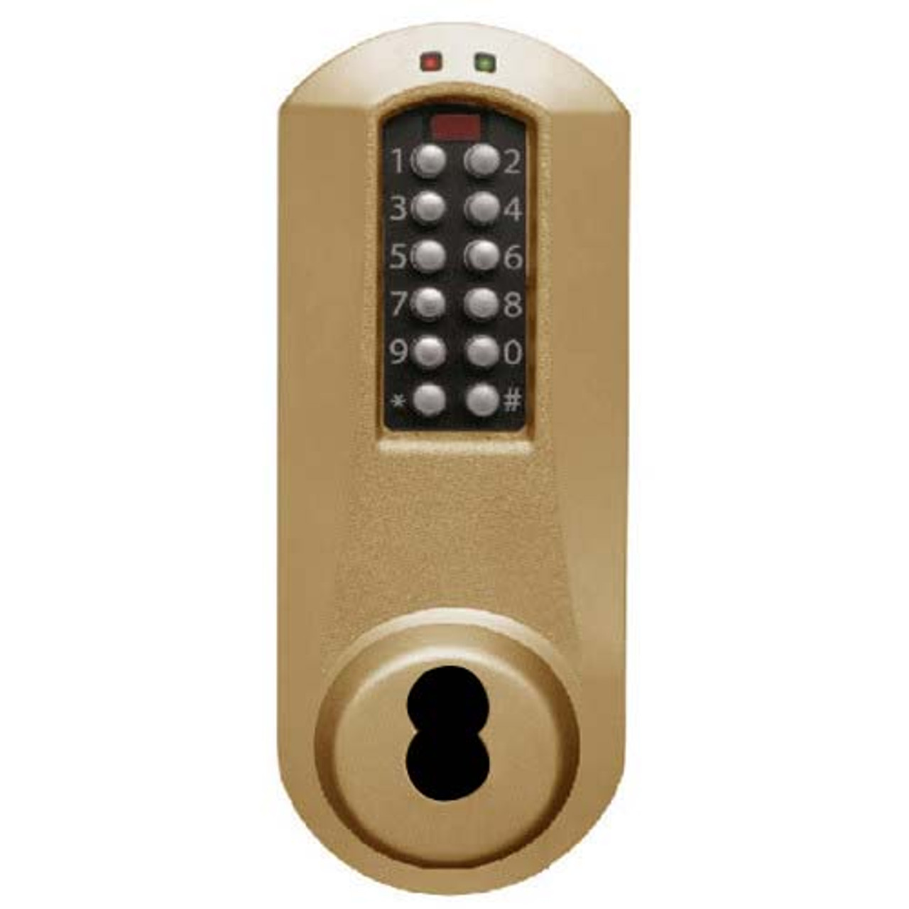 Eplex Pushbutton Lock in Dark Bronze with Brass Accents Finish