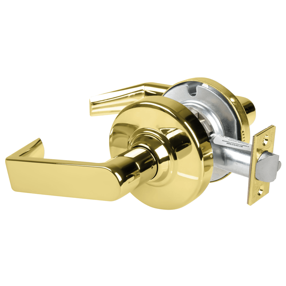 ALX10-RHO-605 Schlage Rhodes Cylindrical Lock in Bright Brass