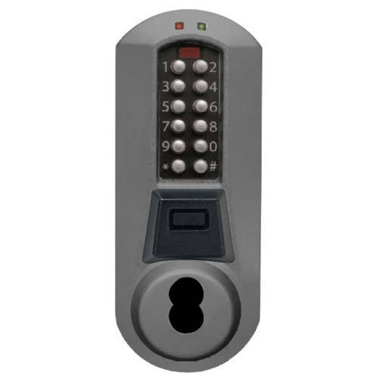 Eplex Pushbutton Lock in Black with Satin Chrome Accents Finish