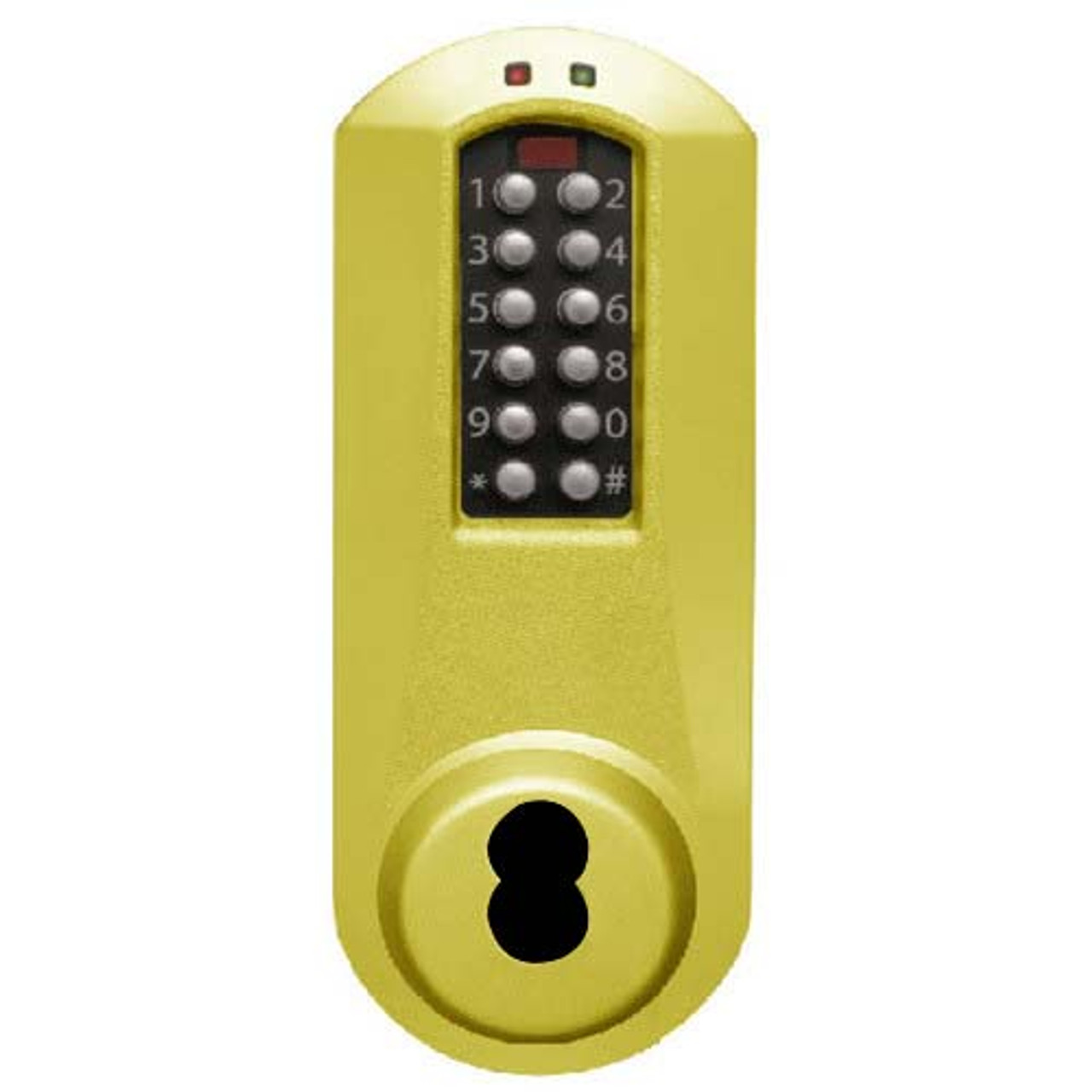 Eplex Pushbutton Lock in Satin Brass Finish