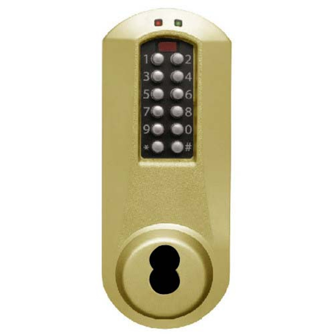 Eplex Pushbutton Lock in Satin Brass Finish