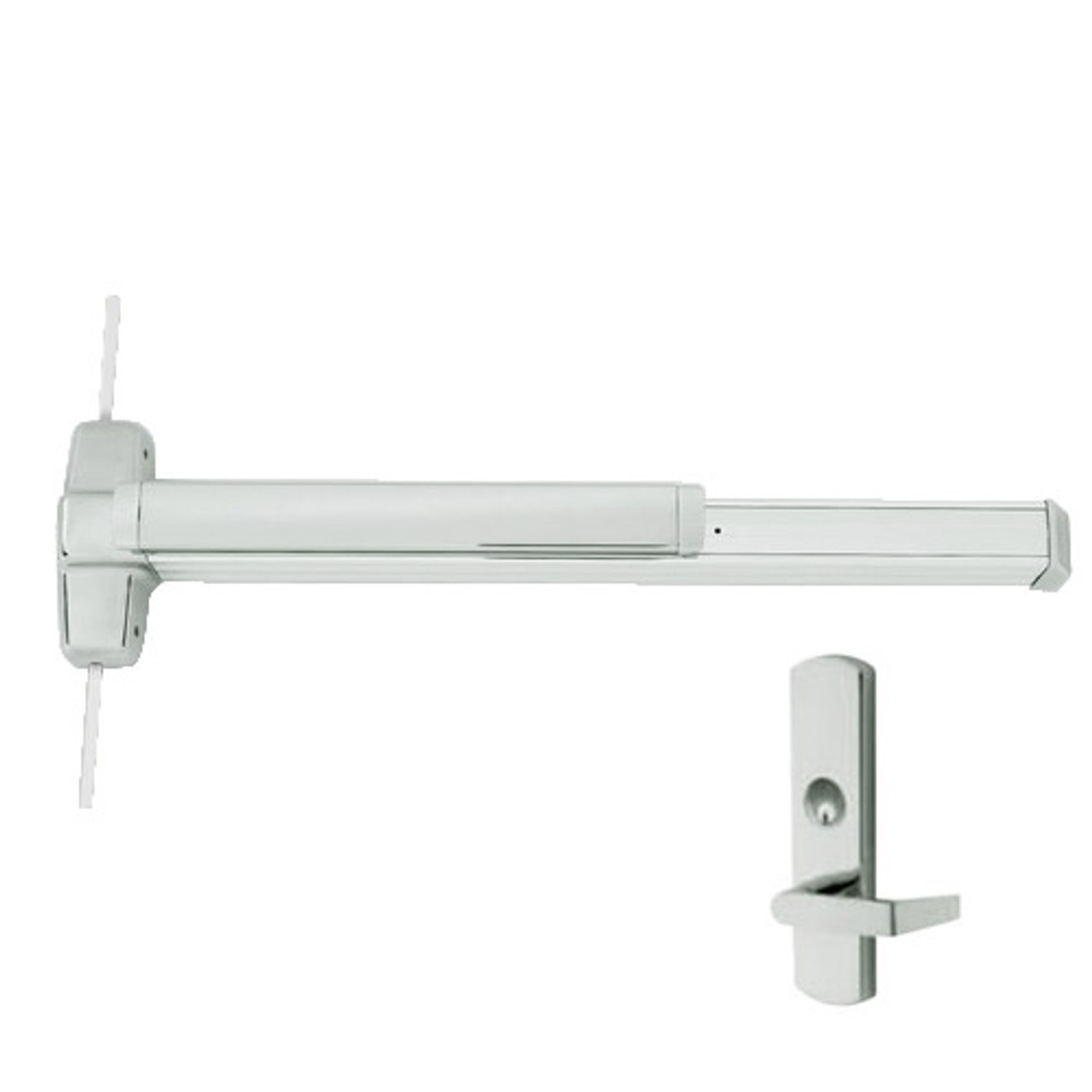 9827L-F-US26D-4-LHR Von Duprin 9827 Series with 996L Lever Left Handed Fire  Rated Surface Vertical Rod Exit Device in Satin Chrome - Lock Depot Inc