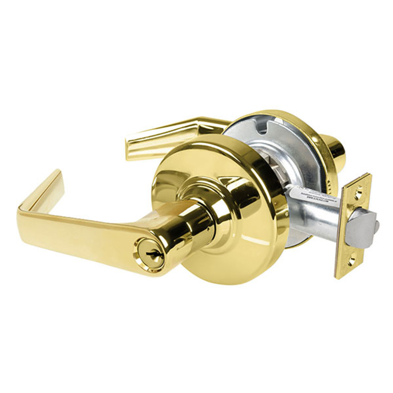 ALX53PD-SAT-605 Schlage Saturn Cylindrical Lock in Bright Brass