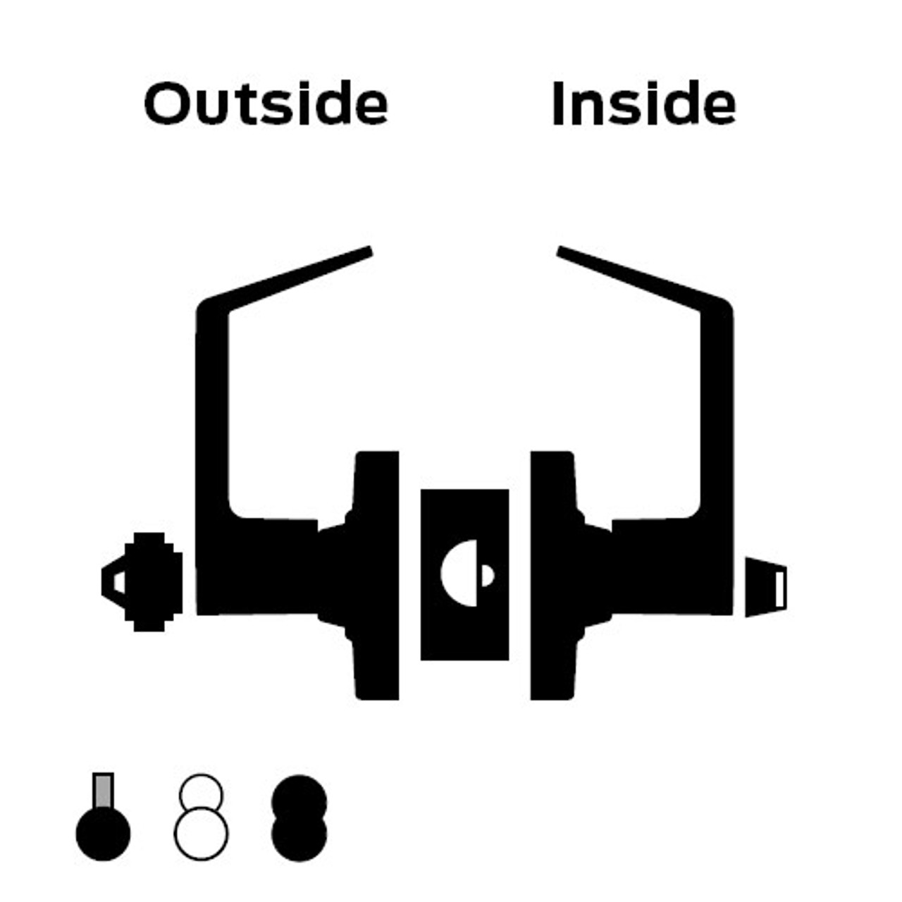 ND53PD-ATH-605 Schlage ND Series - Athens Style Lock with Entrance Function in Bright Brass