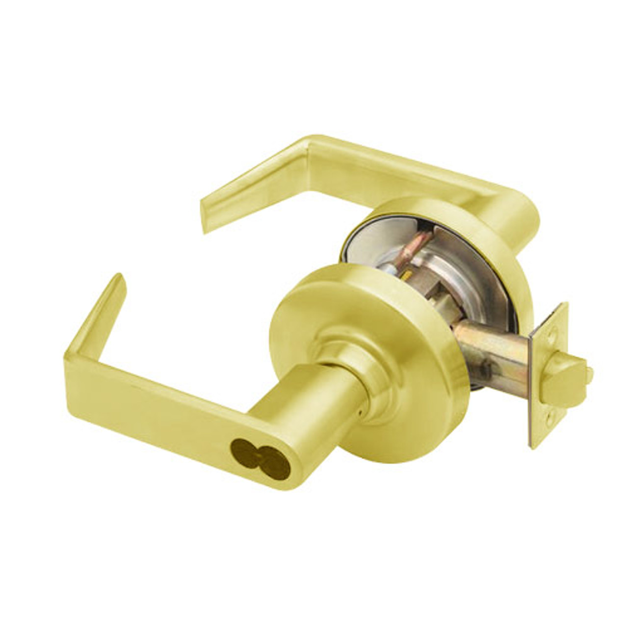 ND75JD-RHO-605 Schlage Rhodes Cylindrical Lock in Bright Brass
