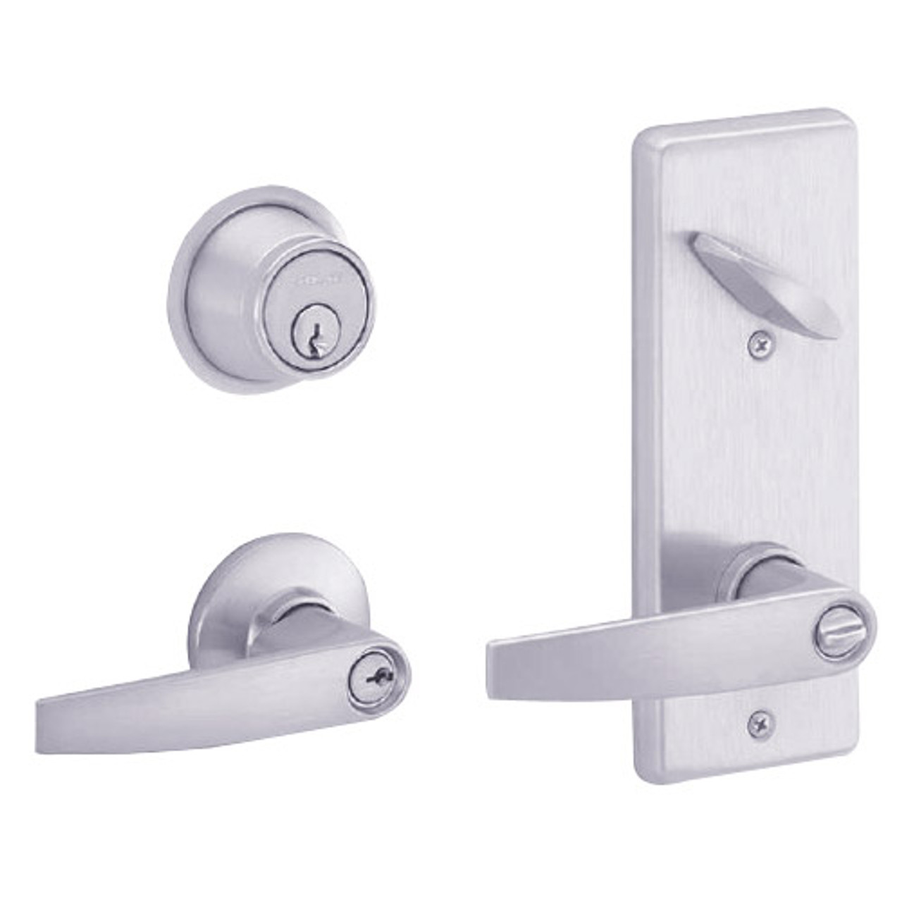 S251PD-JUP-626 Schlage S251PD Jupiter Style Interconnected Lock in Satin Chromium Plated