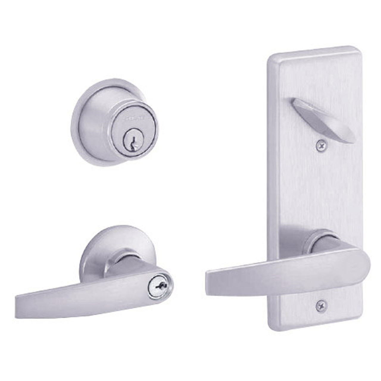S270PD-JUP-626 Schlage S270PD Jupiter Style Interconnected Lock in Satin Chromium Plated