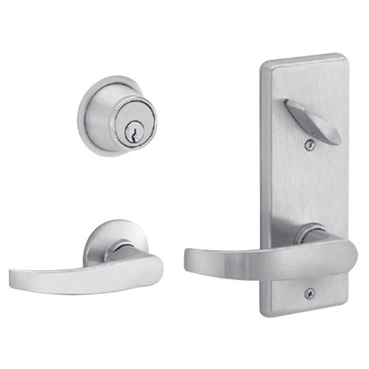 S210PD-NEP-619 Schlage S210PD Neptune Style Interconnected Lock in Satin Nickel