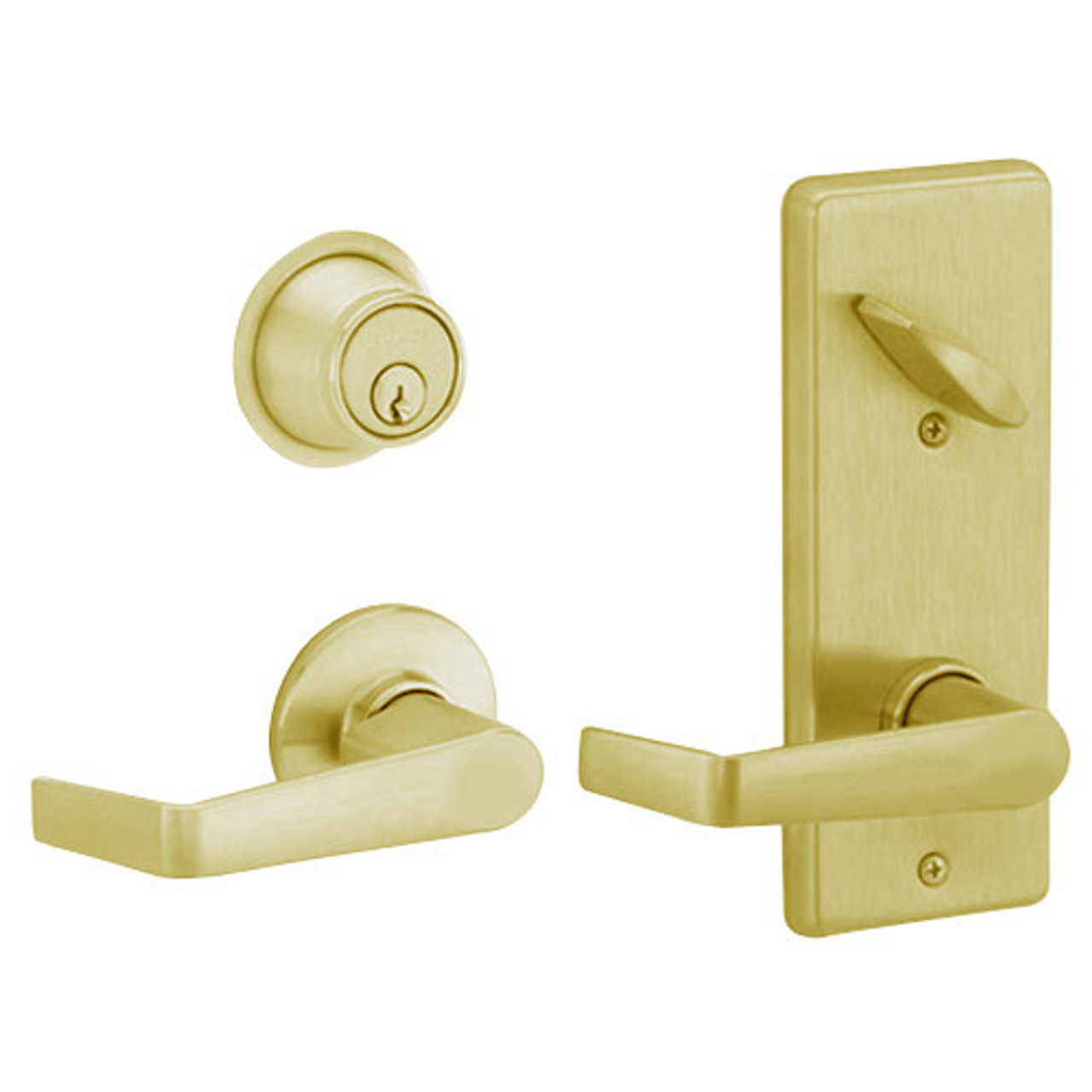 S210PD-SAT-606 Schlage S210PD Saturn Style Interconnected Lock in Satin Brass