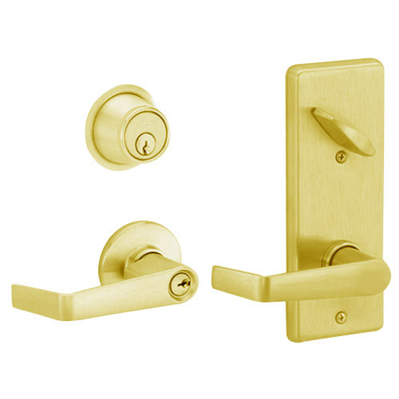 S280PD-SAT-605 Schlage S280PD Saturn Style Interconnected Lock in Bright Brass