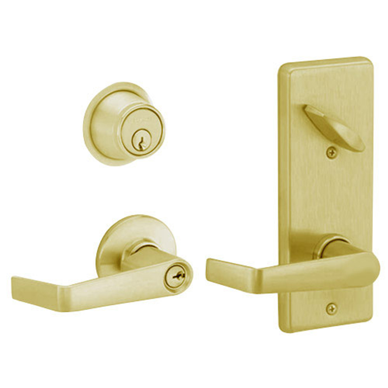 S280PD-SAT-606 Schlage S280PD Saturn Style Interconnected Lock in Satin Brass